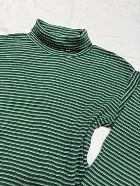 VINTAGE y2k 725 Originals green striped ribbed turtleneck top
